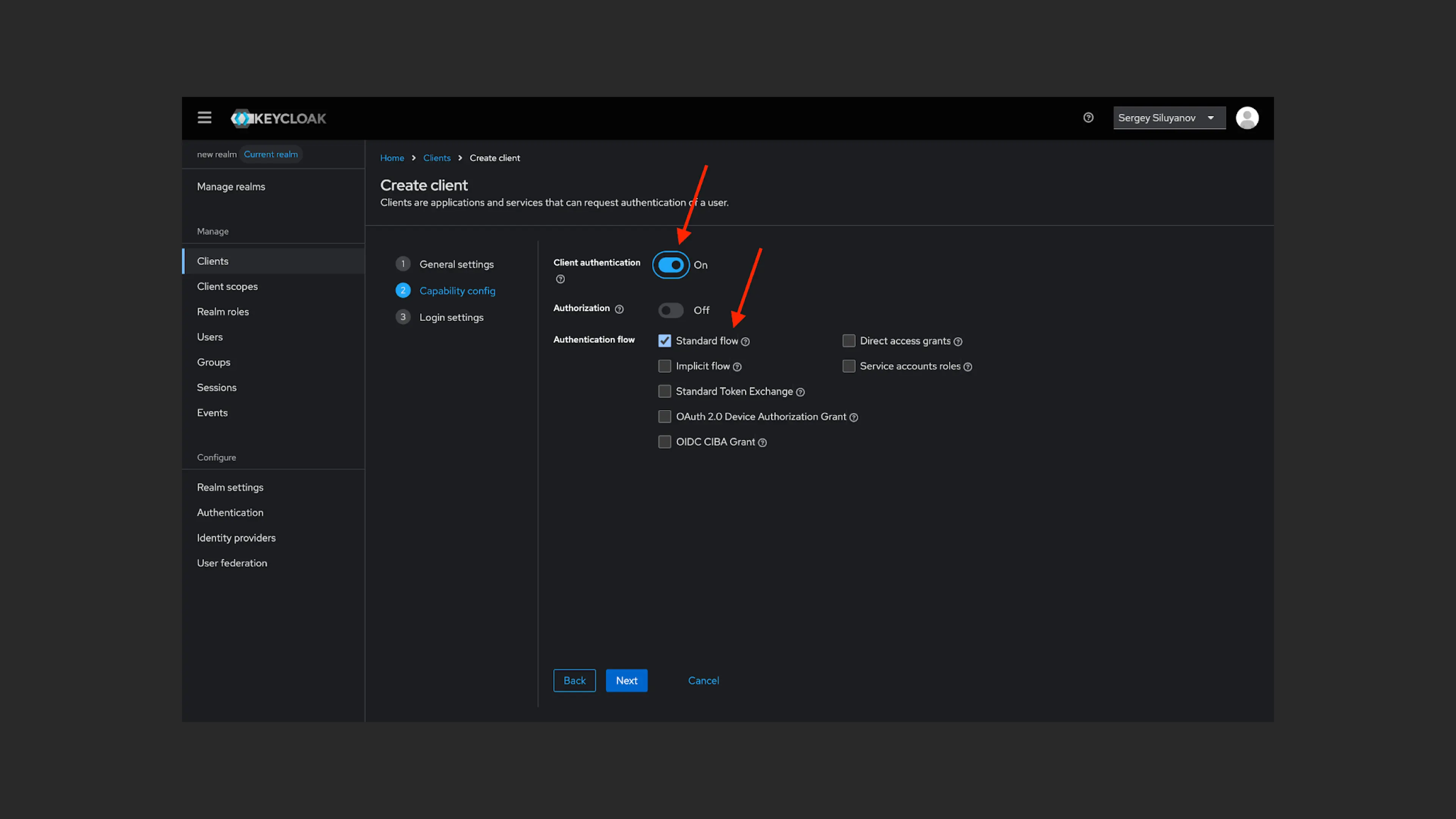 Настройка потока аутентификации в Keycloak